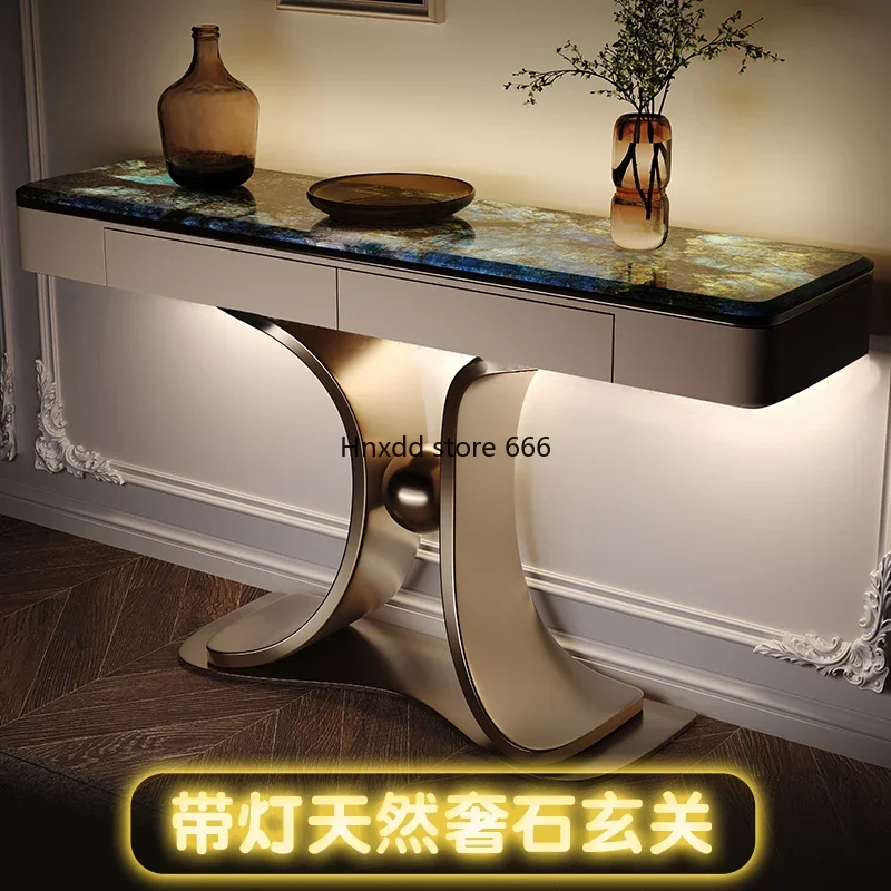 Natural luxury stone entrance table Villa entry light luxury high-end entrance platform