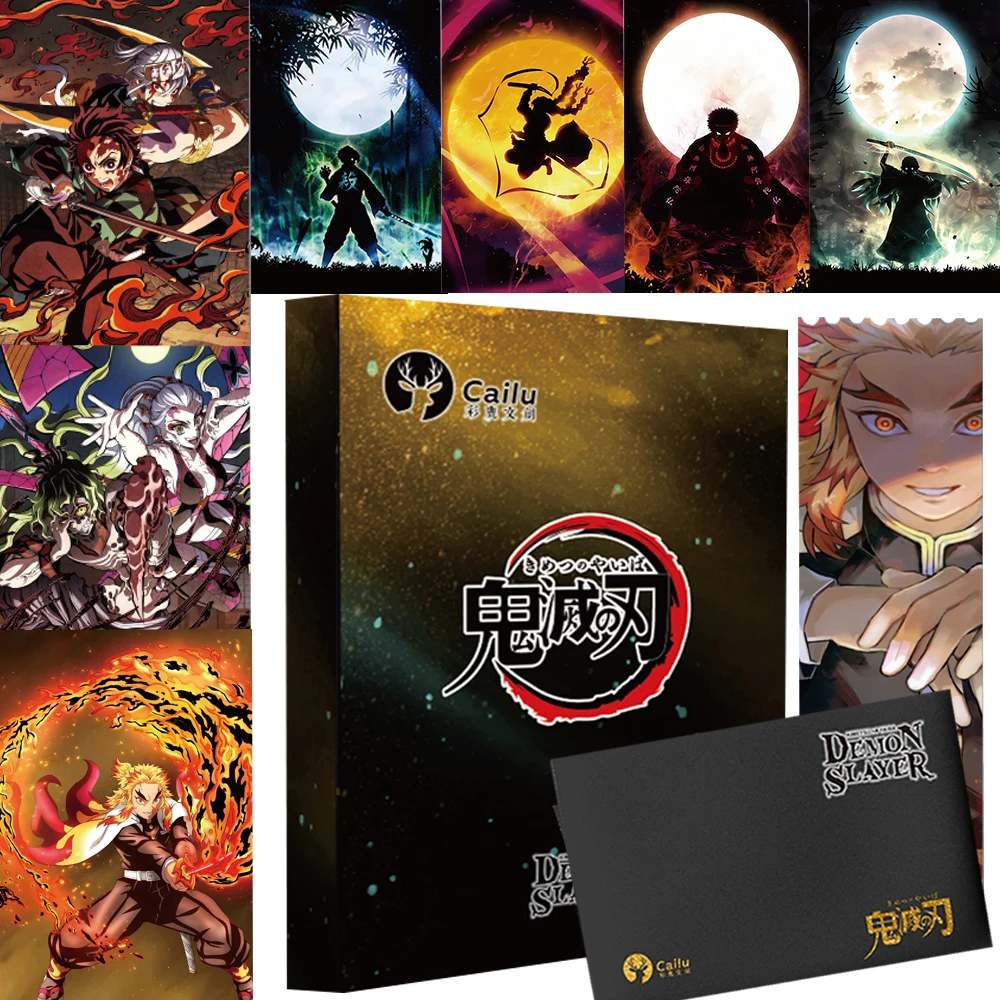 

Japanese Anime Demon Slayer Collection Cards Characters High Quality Classic Scene Raster Colored Paper Cards Children Toy Gift