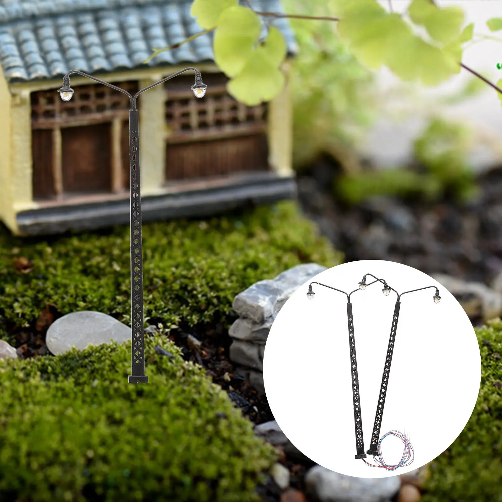 

2Pcs Mini Railroad Light Decor Lifelike Simulated Train Lamp for Mini House Interior Micro Landscaping Sand Table Scene Building