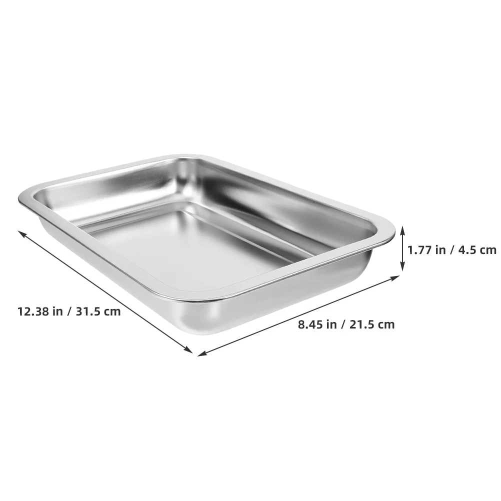 

2pcs Cat Litter Box Large Stainless Steel Metal Tray Indoor Portable Pan For Cats Open Design Home Bathroom Balcony Pet Use