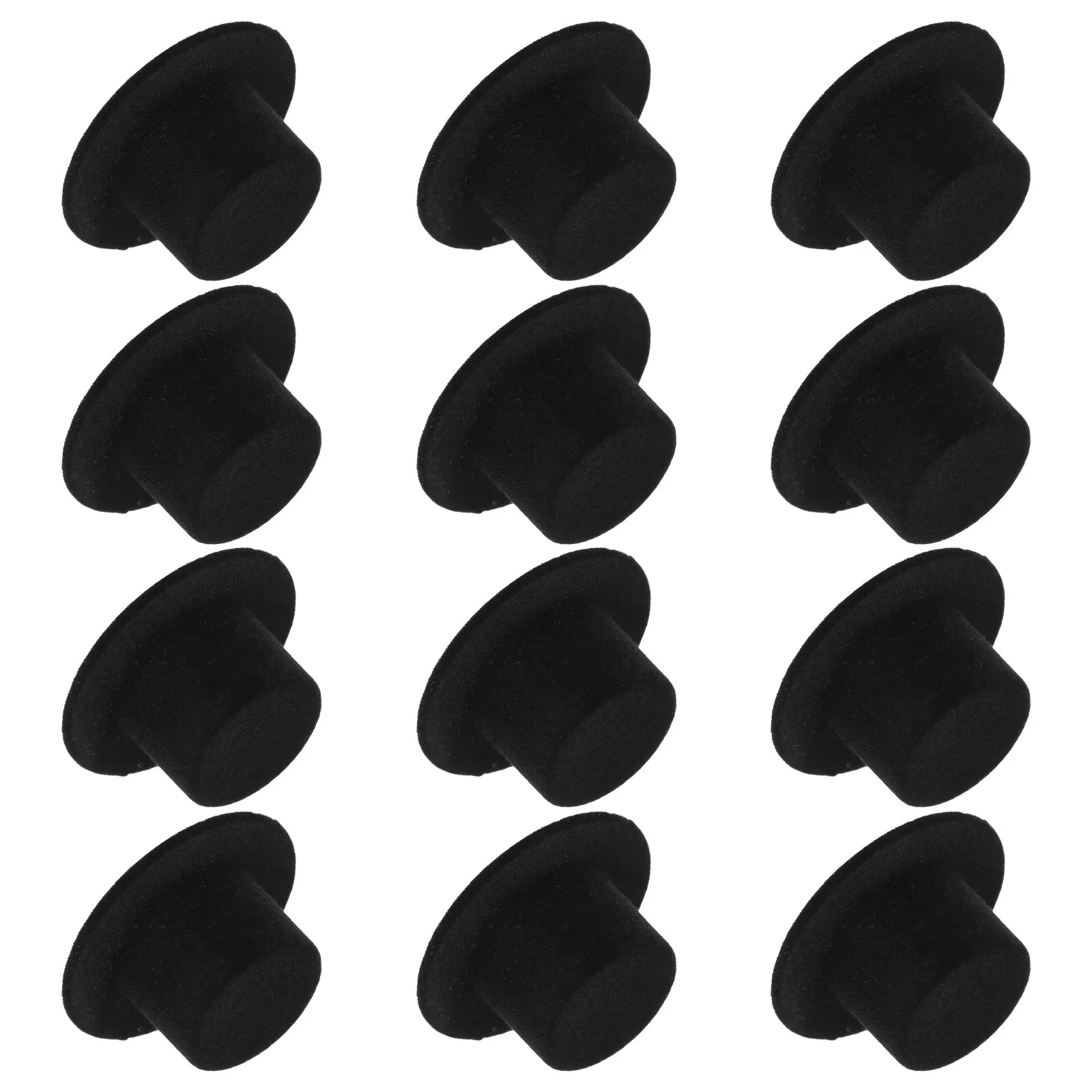 12Pcs Mini Black Top Hats Versatile Miniature Craft Hats for DIY Christmas Party Ornament Decoration Mini Hat
