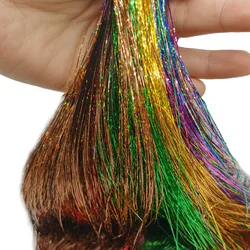 36 Zoll funkeln des Haar Lametta Regenbogen farbige Strähnen Haar verlängerungen Party Highlight Laser falsche Haar verlängerungen bling Dekoration