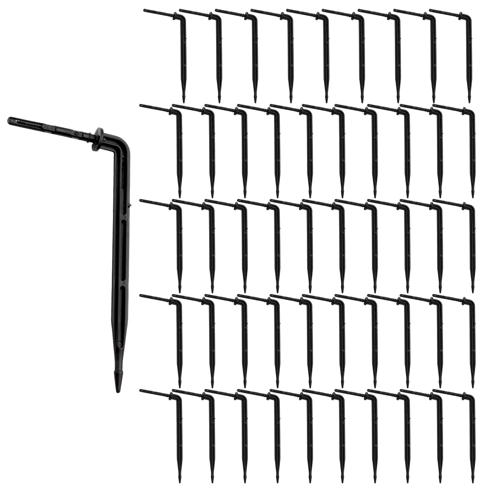 50/100 Pcs Bend Arrow Dripper 1/4'' Drip Irrigation Kit Emitter For 3/5mm Hose Garden Watering Saving Dropper Greenhouse