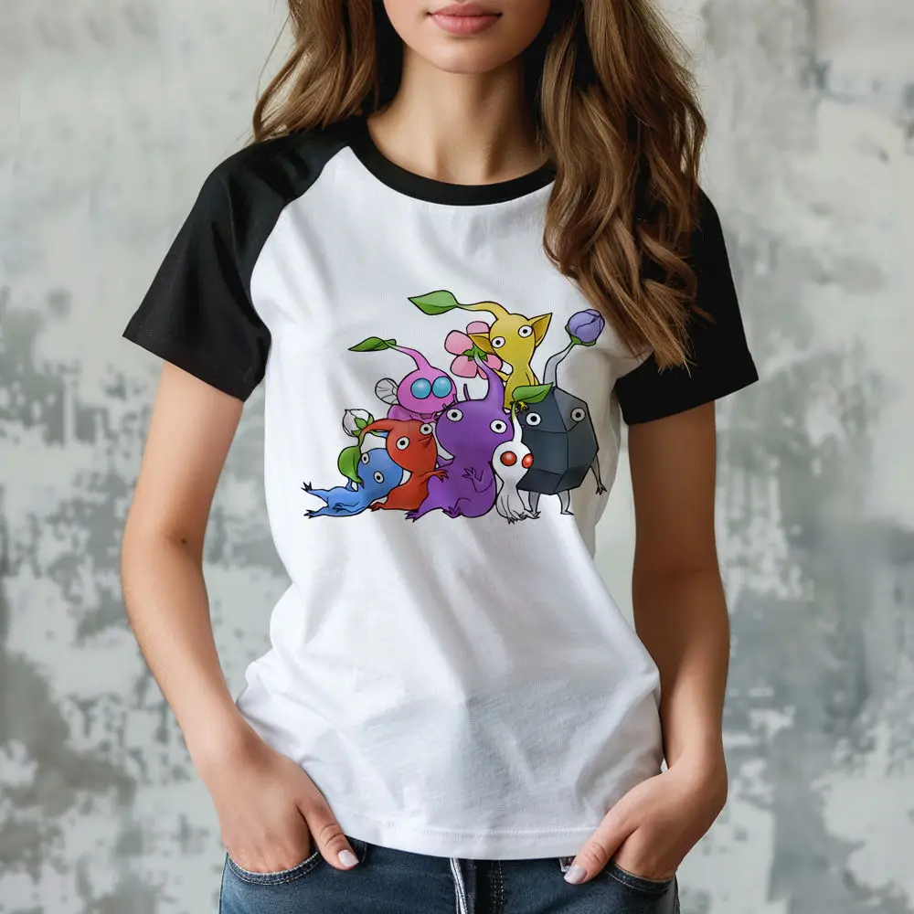 Pikmin top tees girl Pop Culture streetwear korean clothes Punk 80s hip hop top tees 2000s Gothic Vintage Comfortable Graphic