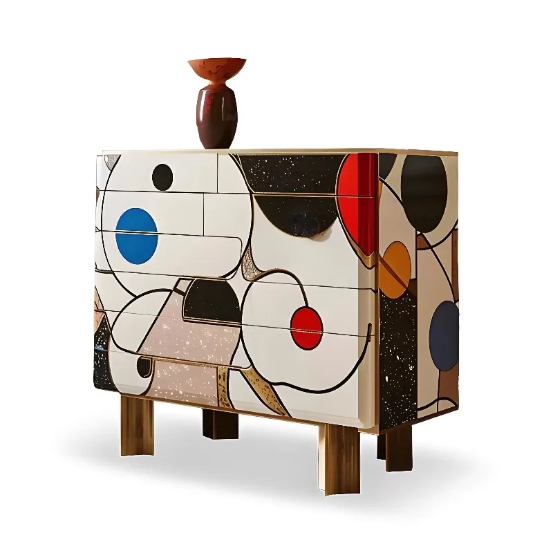 

Painted dining side cabinet decorative cabinet dopamine high-end modern aesthetic storage decorative cabinet