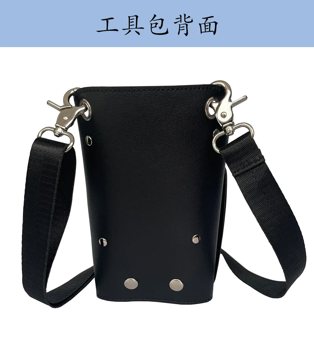 プロ用6ポケットPUヘアシザーバッグ、コームケース、ウエストパック、メッセンジャーバッグ、ポーチホルダー、理髪店、ヘアカットシザーバッグ