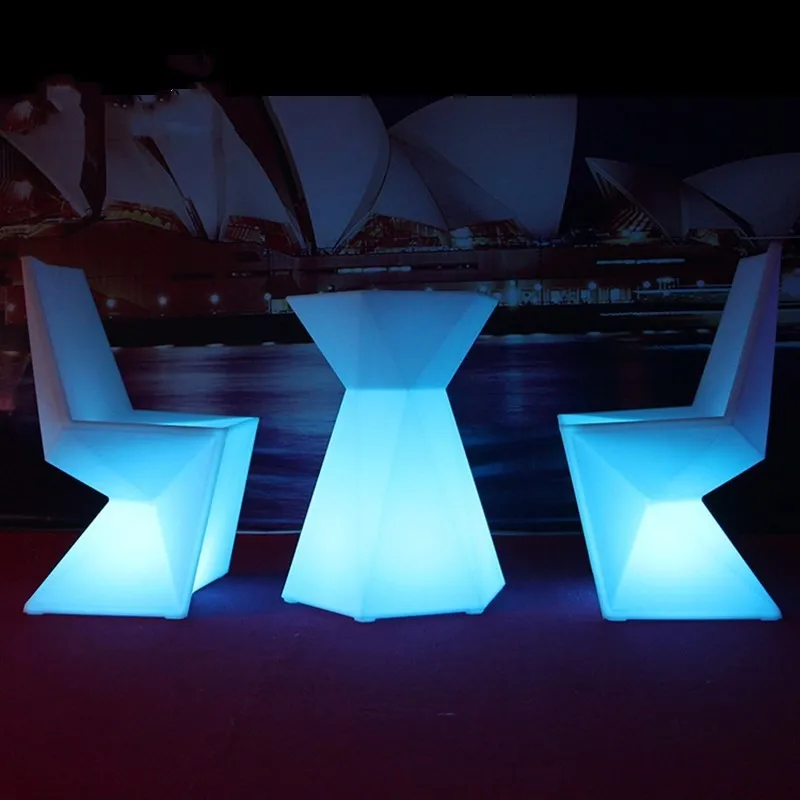 

Outdoor Modern Bar Table Reception Counter Mesa Alta Commercial Furniture Nightclub Cocktail High Drink Party Plastic IP65 1set