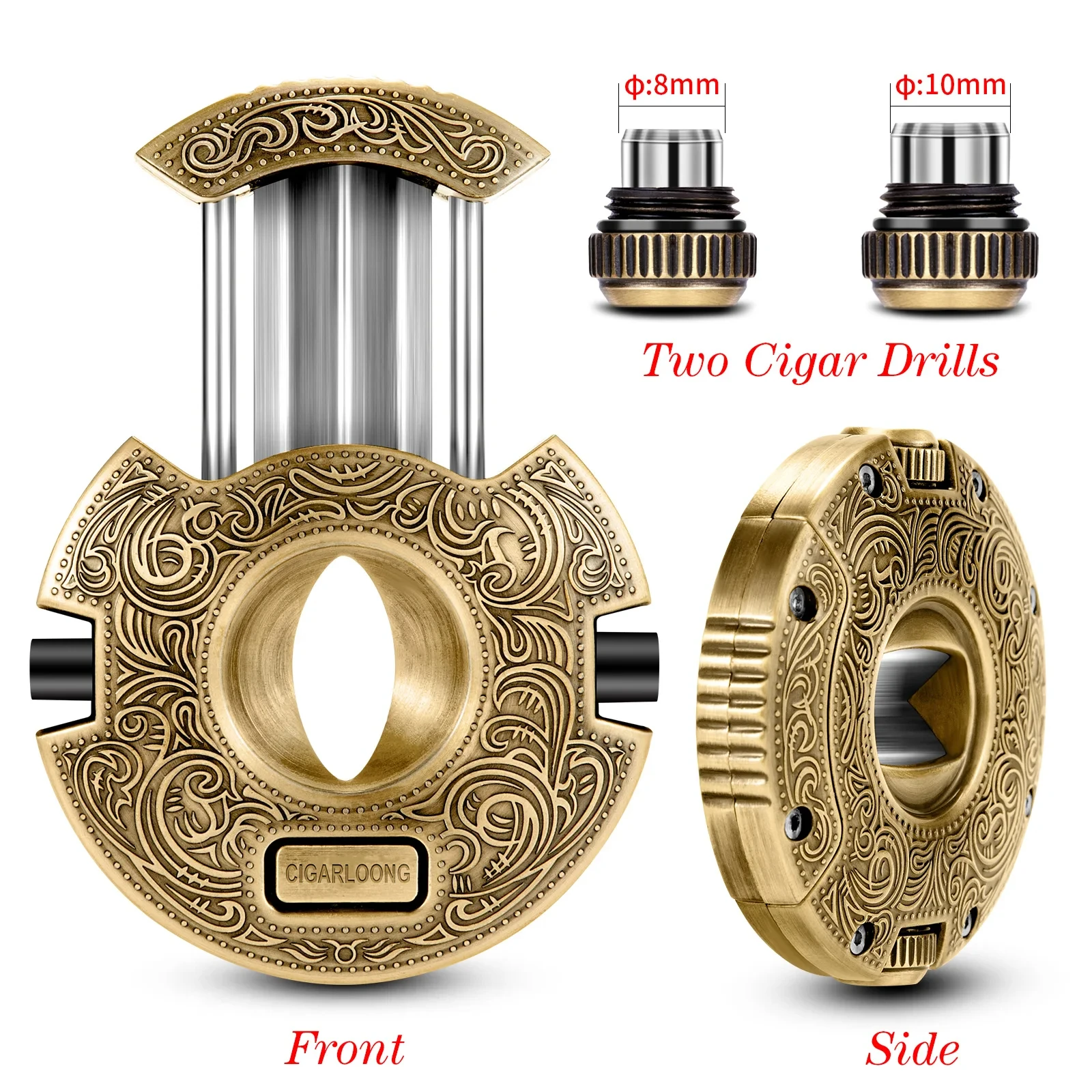 Cigar Cutter V Cut Drill Cigar Stainless Steel Cigar Scissors Portable Smoking Cigar Accessories Guillotine Men's Gift