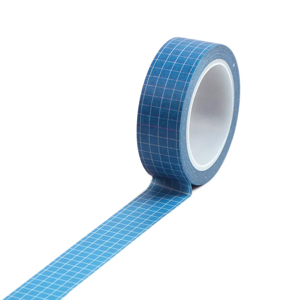 7Pcs Pure Color Grid Paper Tapes Superior Handmade DIY Decorative Washi Masking Tape for Scrapbook Gift Wrap Daily Planner