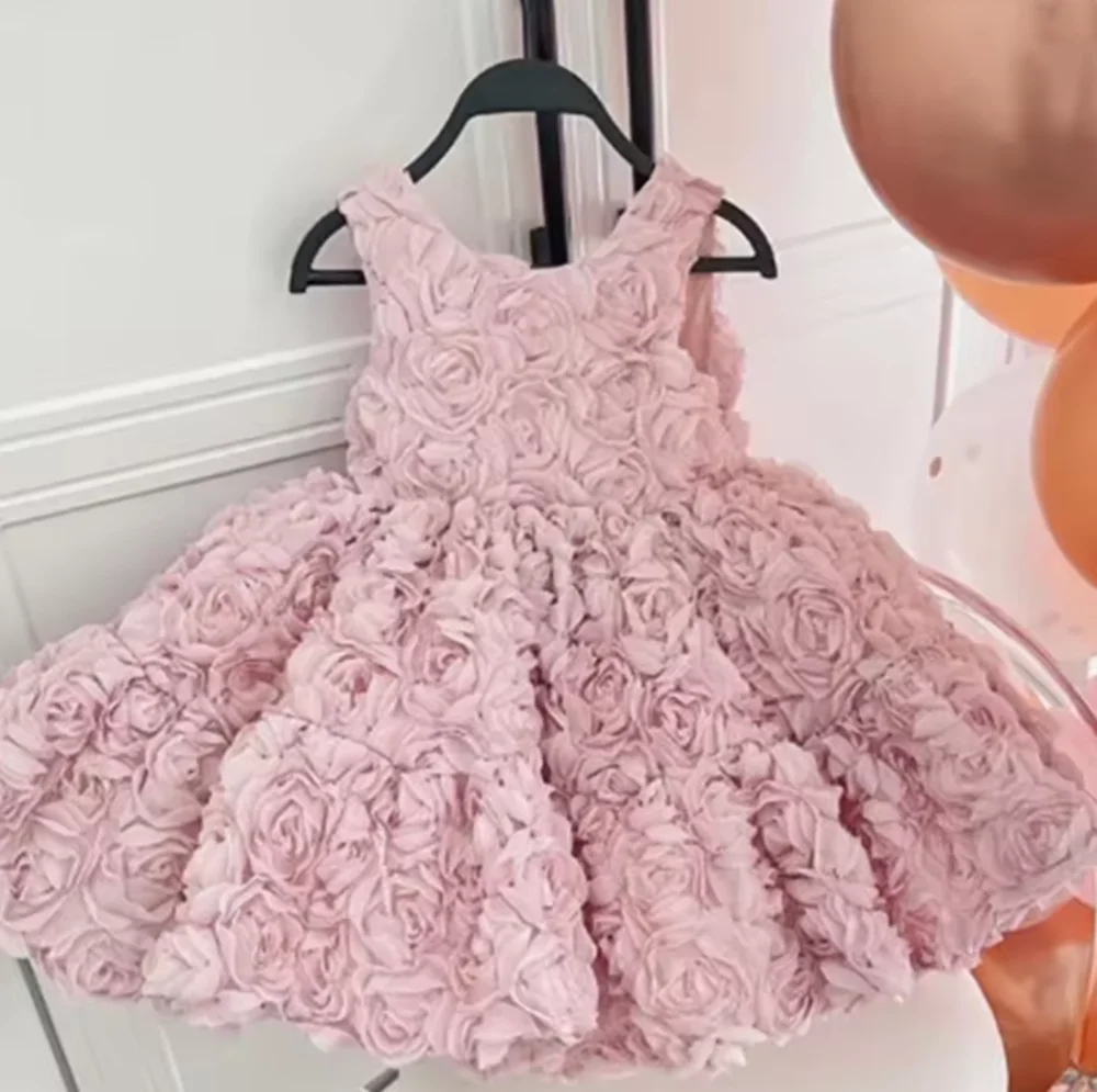 

Floral Baby Princess Tutu Dress 2025 New Children's Birthday Party Wear Floral Print Girls Dress