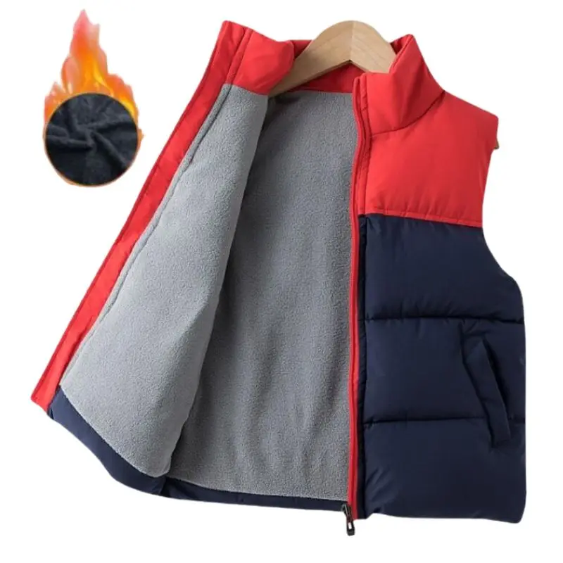 Girls Boys Down Cotton Vests Children\'s Warm Sleeveless Jacket Kids Waistcoat Outerwear Autumn Winter Boy\'s Coat