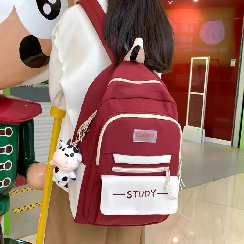 Canvas Backpack Student Schoolbags Bags  University Can Accommodate 15-inch Laptop Kawaii Laptop Backpack