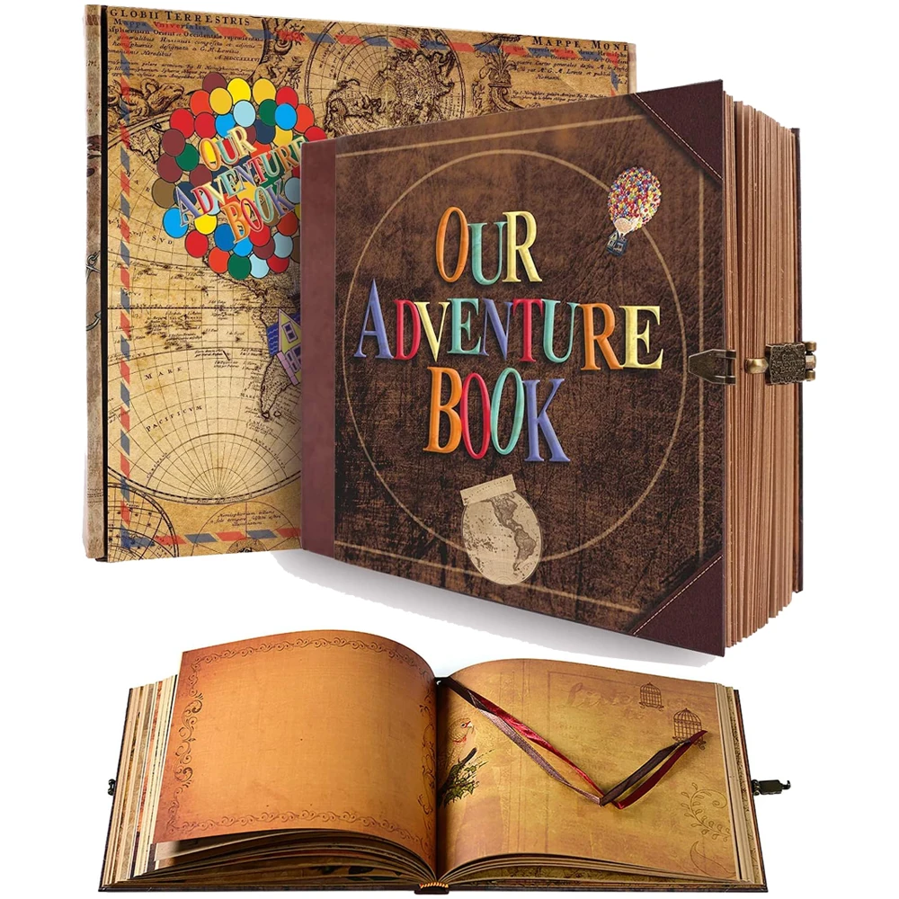 

146 Page DIY Handmade Photo Album Scrapbook Retro Kraft Album Anniversary Wedding Memory Mother's Day Gift, Our Adventure Book