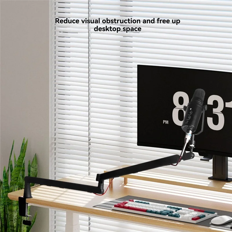 Hot-Microphone Bracket, Adjustable 360 ° Suspension , Adjustable Rod Microphone Bracket, With Desktop Mounting Clip