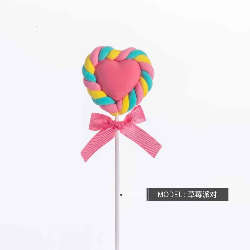 Simulation Love Cotton Lollipop fake candy Sweet Cake Table Shop Window Decoration Candy Model Shooting Props Party Decor