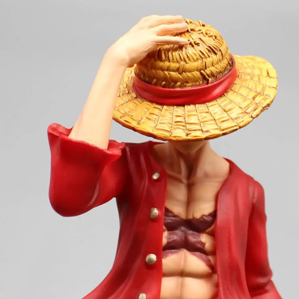 23cm GK ONE PIECE Monkey D. Cappello di paglia rufy ornamento posturale in piedi decorazione per ufficio fatta a mano modello periferiche per Desktop giocattoli