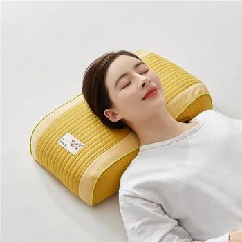 스톤 워싱 메밀 더블 피스 목 베개, 수면 낮잠 개선, 작은 하이 베개, 신제품 