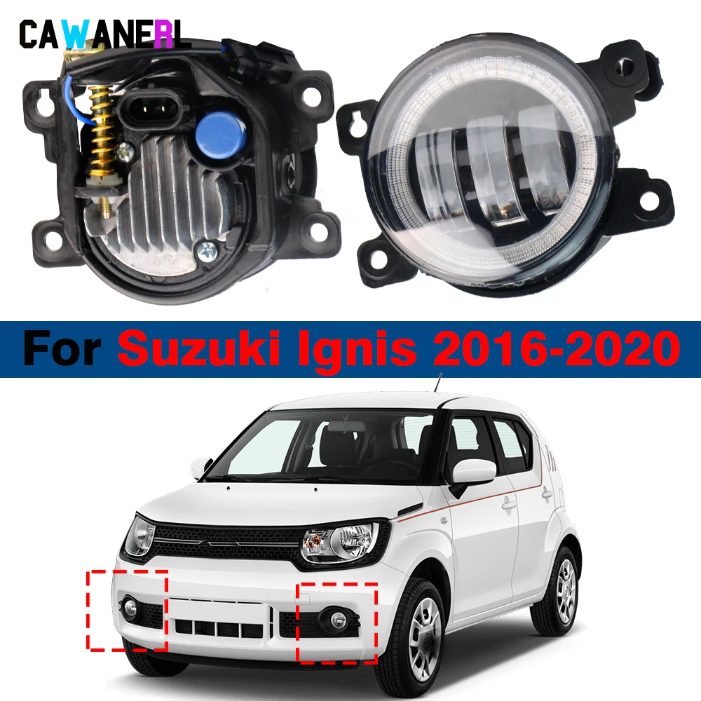 2 Pieces 30W H11 Car Adjustable Angel Eye LED Fog Light DRL Daylight For Suzuki Ignis 2016 2017 2018 2019 2020