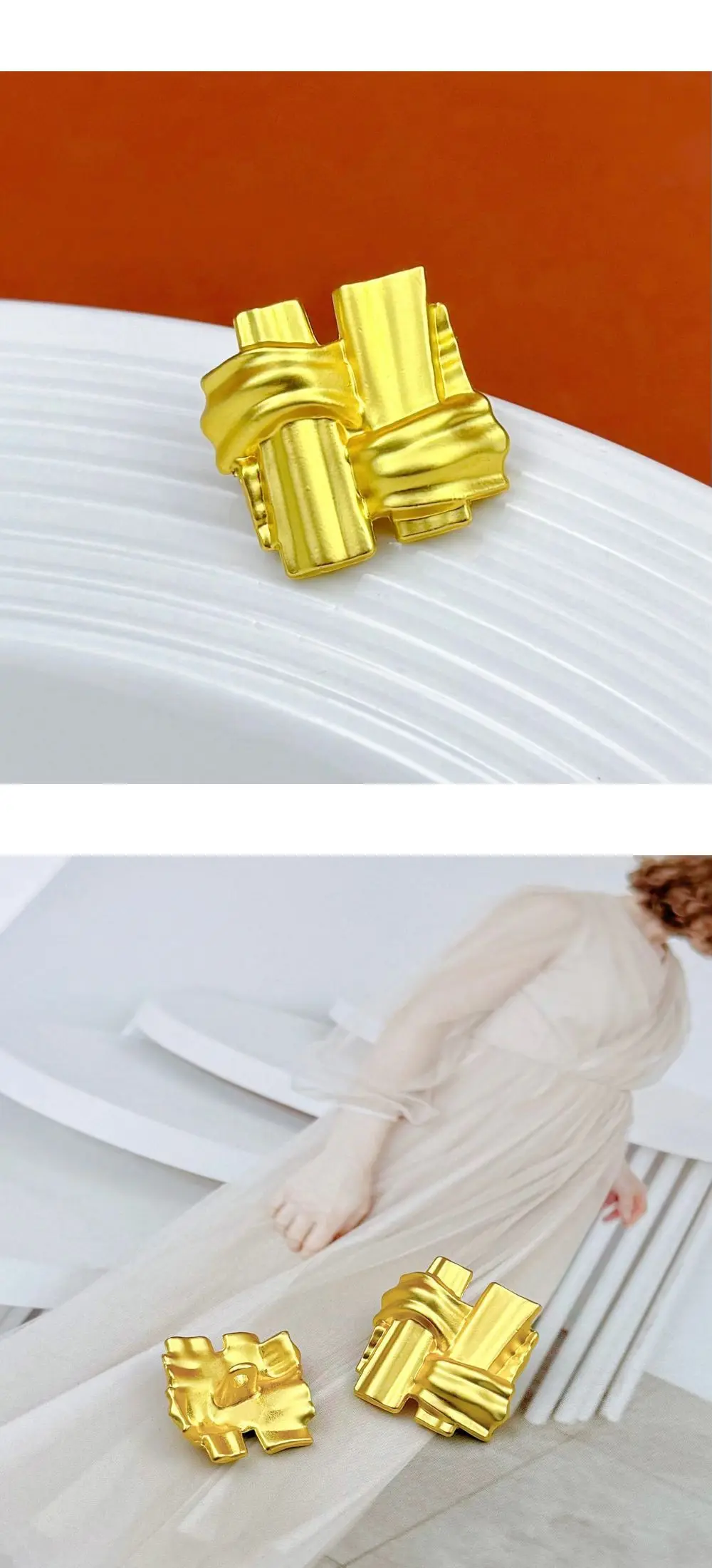 10 Stück Metallknöpfe zum Nähen, dekorative hochwertige Knöpfe für DIY-Bastelarbeiten, Kleidungszubehör, unregelmäßige, quadratische goldene Knöpfe – Detail 3