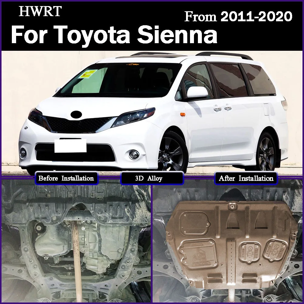 

Plastic steel Under Engine Guard Protection Device Engine Bonnets Engine Shield Car Accessories For Toyota Sienna 2011-2020 3.5L