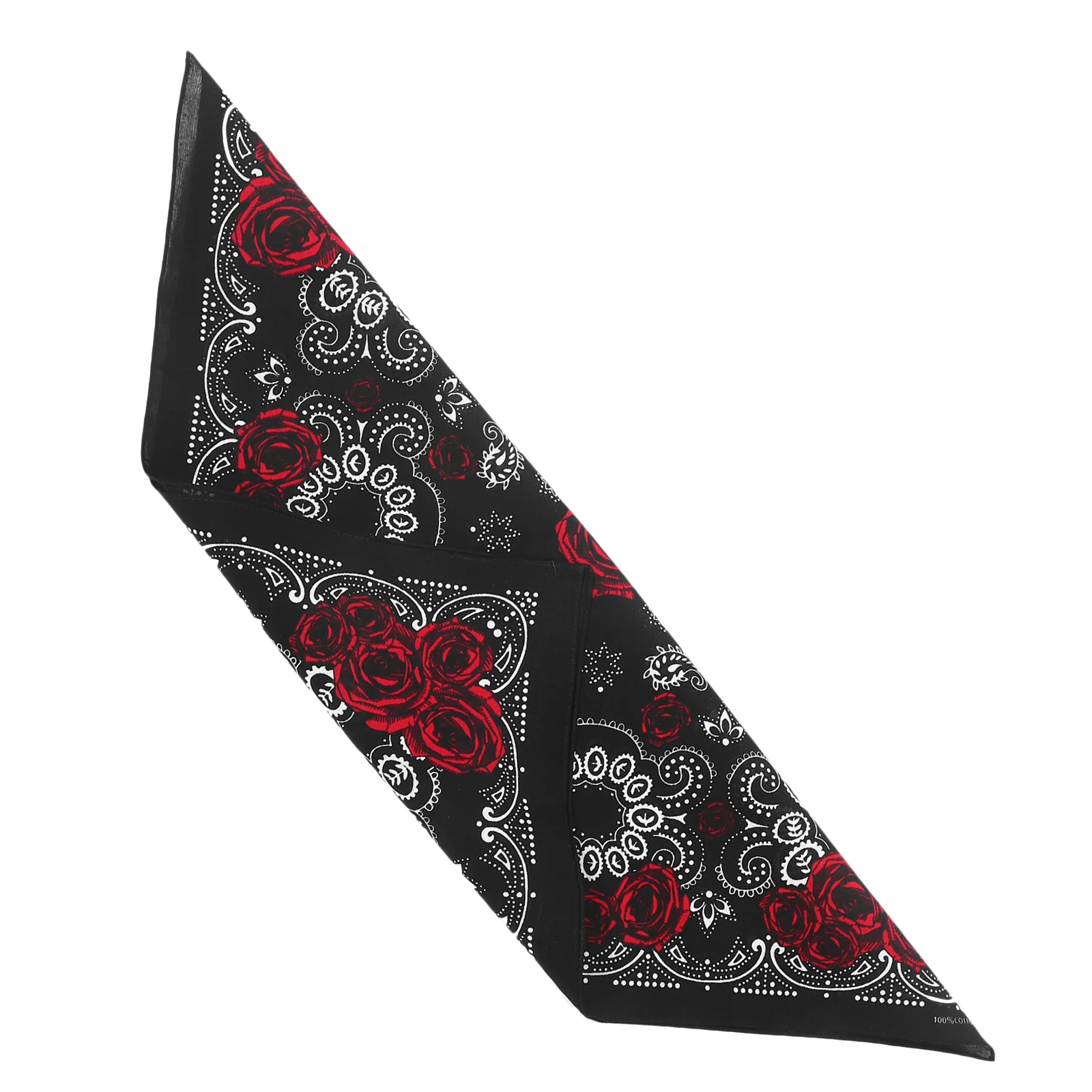 Double Sided Bandana Printed Headscarf Folk-custom Cotton Bandanas for Men Black