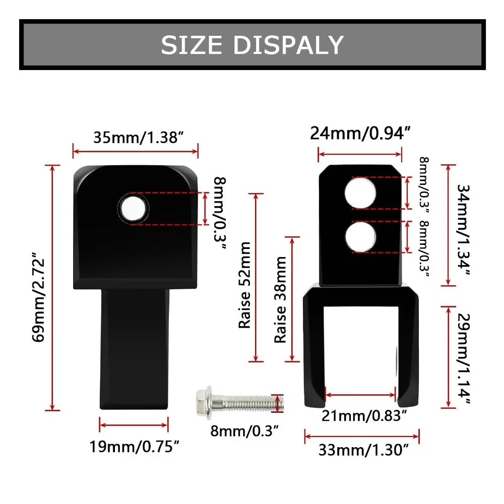 Amortecedor da motocicleta aumentando adaptador peças gancho m8 8mm universal para atv bicicleta da sujeira scooter ciclomotor buggy amortecedor estendendo