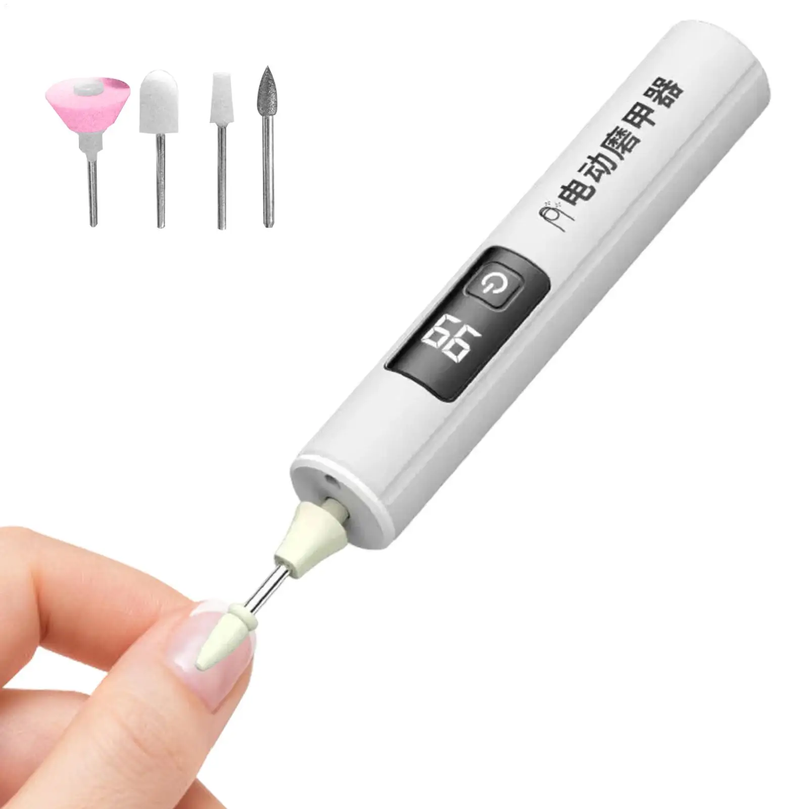 Salon Electric Nail Grinder Tool LED Auxiliary Light LCD Display 4 Grinding Heads Nail Polishing Machine For Beauty home
