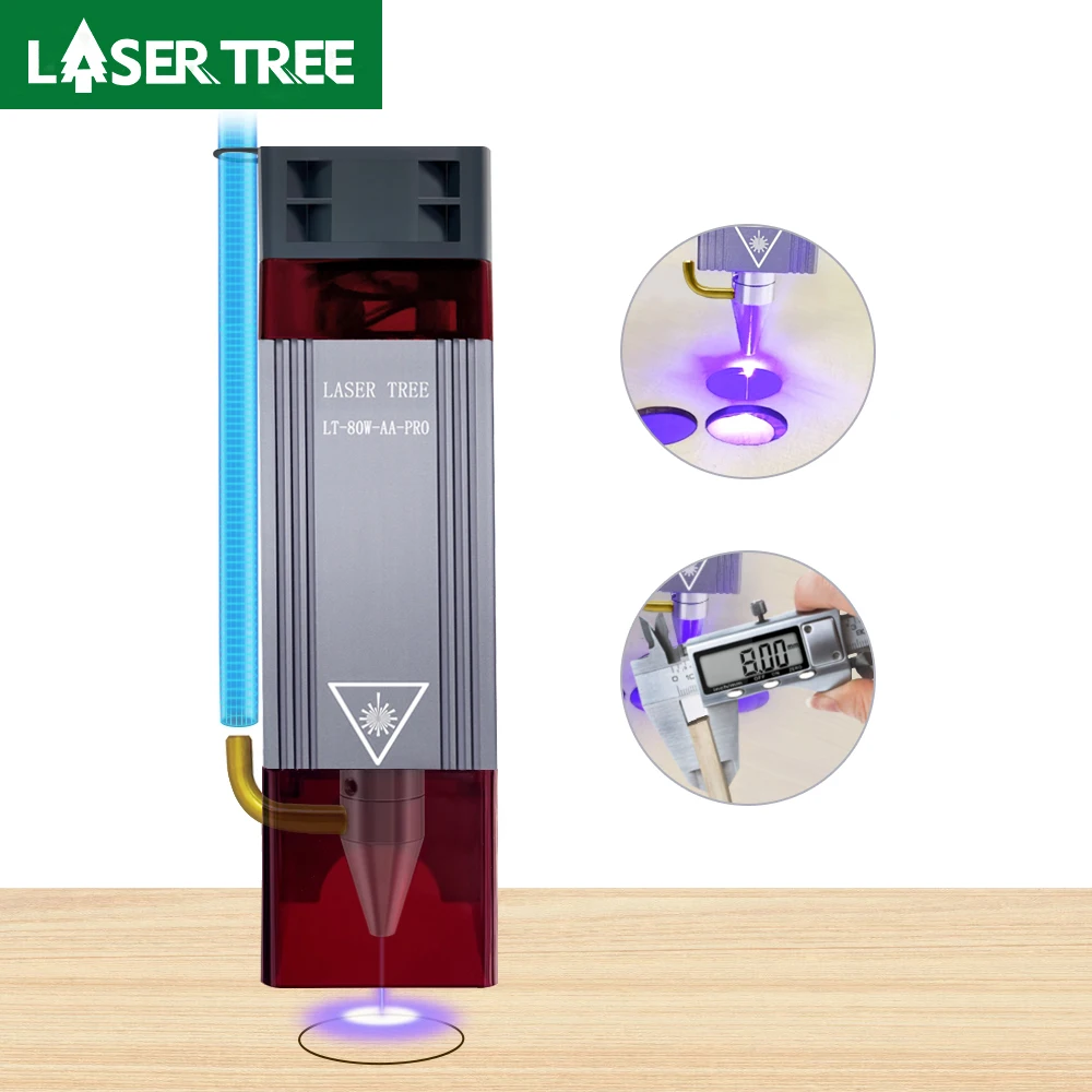 LASER TREE 80W Blue Laser Head with Air Assist | CNC Metal/Wood Engraving & Cutting | TTL Control 0.01mm Precision