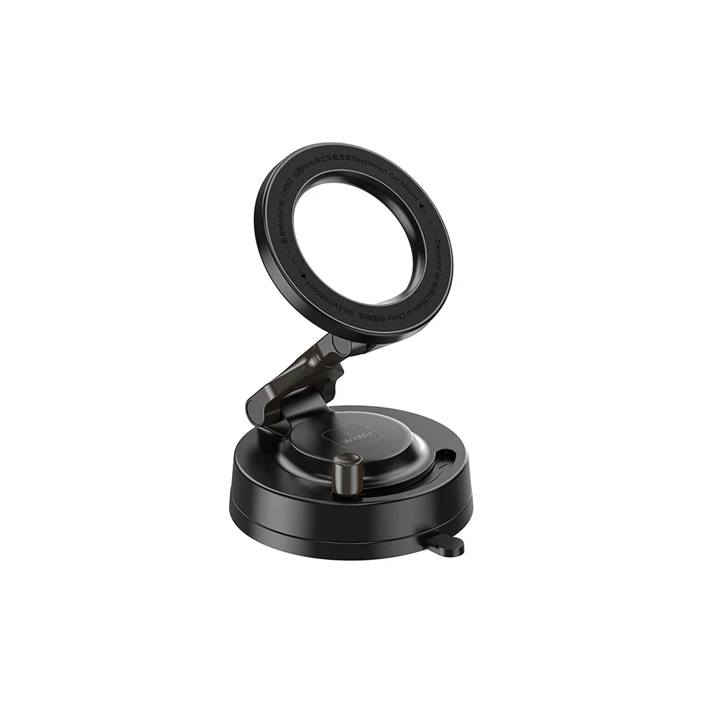 WiWU Car Mount for iPhone 18 17 16 15 14 Suction Cup Holder N52 Magnetic Foldable Phone Stand 360° Adjustable Car Phone Holder