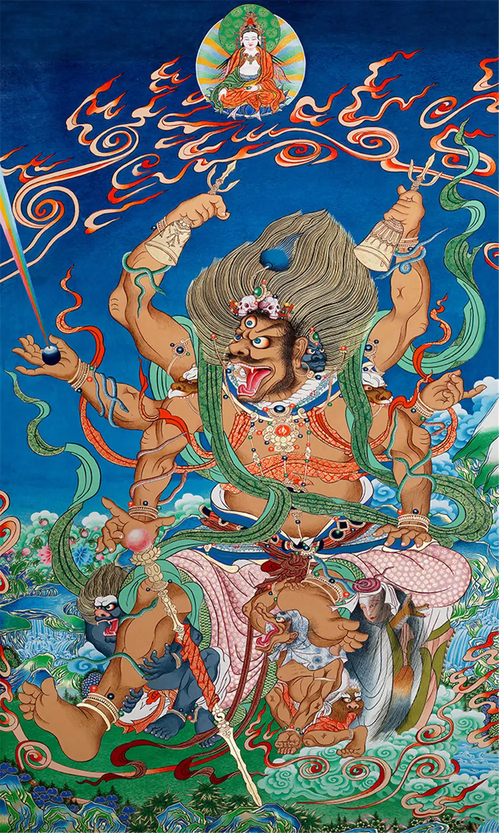 Mahakala Thangka,Gandhanra Tibetan Buddhist Thangka Art,Giclee Printed and Hand Framed,47