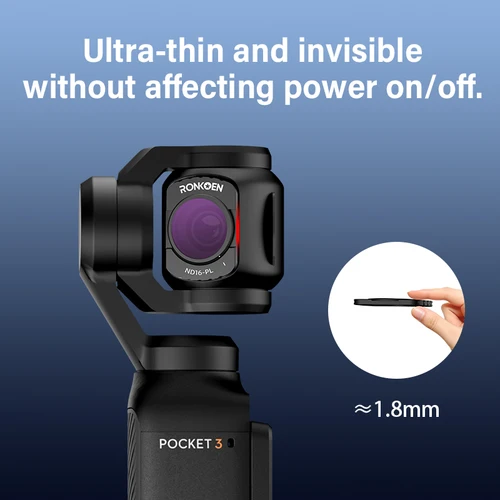 Imagen 2 del producto Ronkoen Juego de filtros magnéticos ND/CPL para accesorios combinados DJI OSMO Pocket 3 Creator, filtros de densidad neutra para cámara de acción