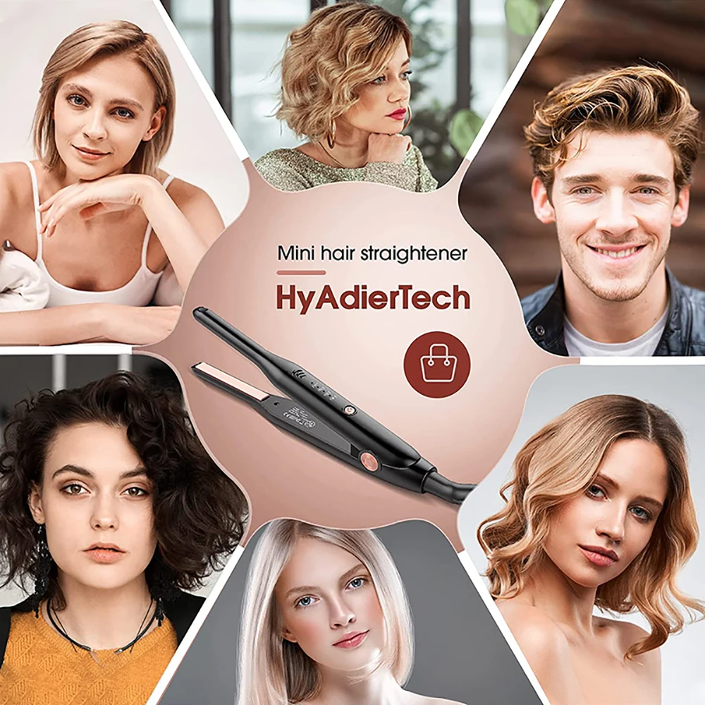 Plancha plana 2 en 1 para pelo corto, Rizador profesional de cerámica, antiquemaduras, alisador de barba, peinado máx. 210 °C, novedad
