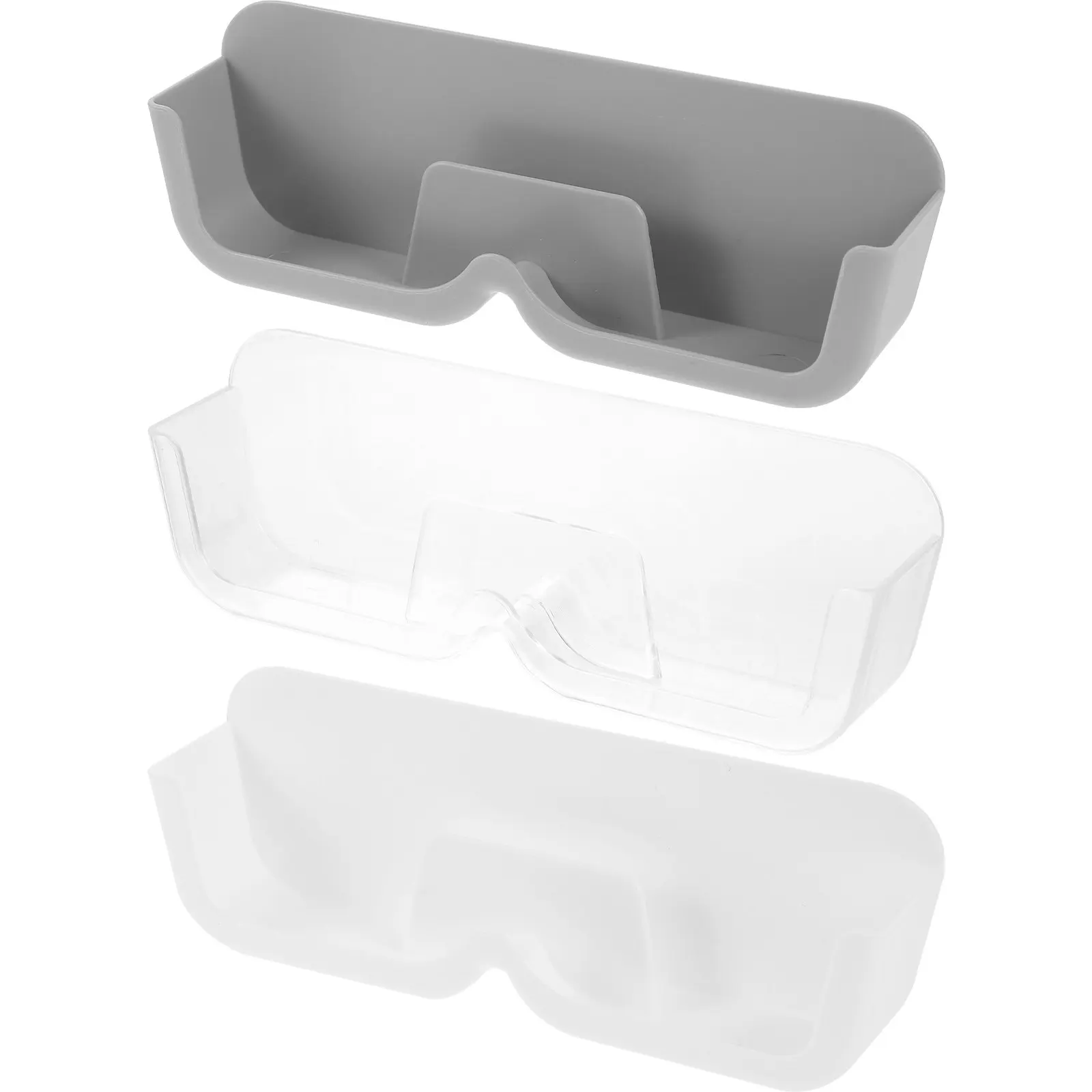 3Pcs Wear Resistant Glasses Case Ps ABS Material Shockproof Drop Proof Sunglasses Storage Box Wall Mount Punch Free Eyeglasses