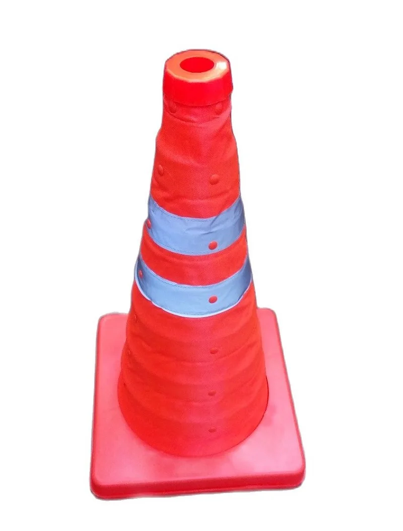 70cm Height Folding Reflective Safety Cones Warning Reflective Plastic Road Cone