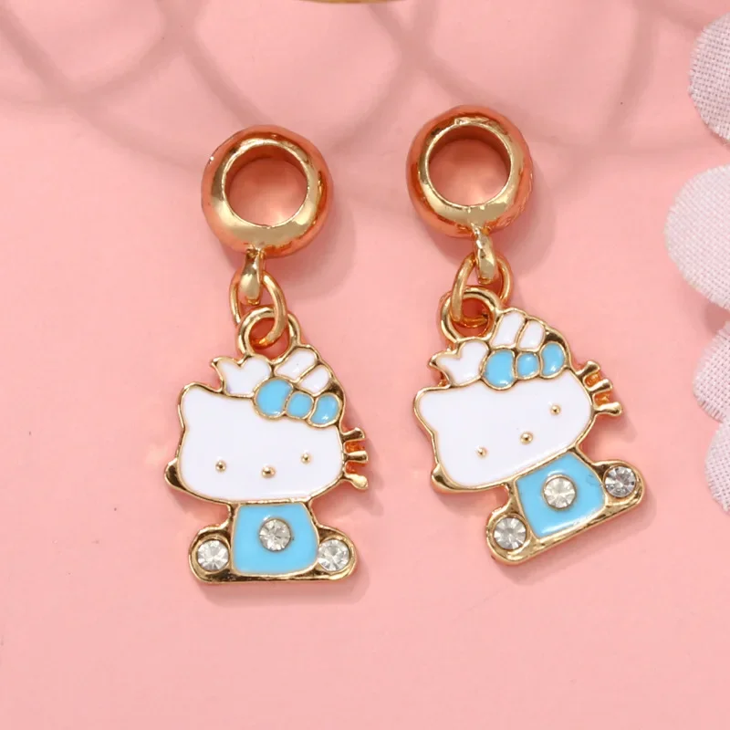 Sanrio Cartoon Original Char Hello Kitty Charm Pendant Fit Pandora Bracelet Necklace Original DIY Women Jewelry Accessories Gift