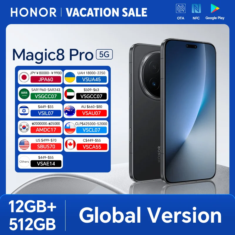 2026 New HONOR Magic8 Pro Global Version 12GB+512GB 6.71'' 120Hz OLED Screen 200MP Cameras 7100mAh 100W SuperCharge Android 16