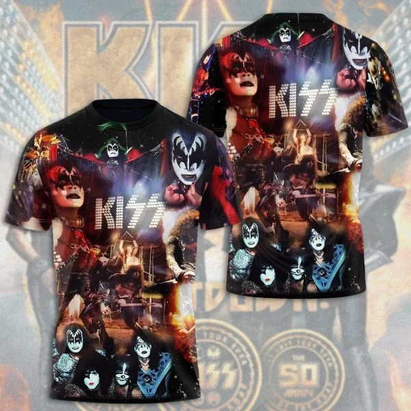 Hot Rock Band Kiss T-shirts 3D Printed T Shirt Summer Men Women Funny Short sleeve O-neck Tee Shirt Street Kids Tops