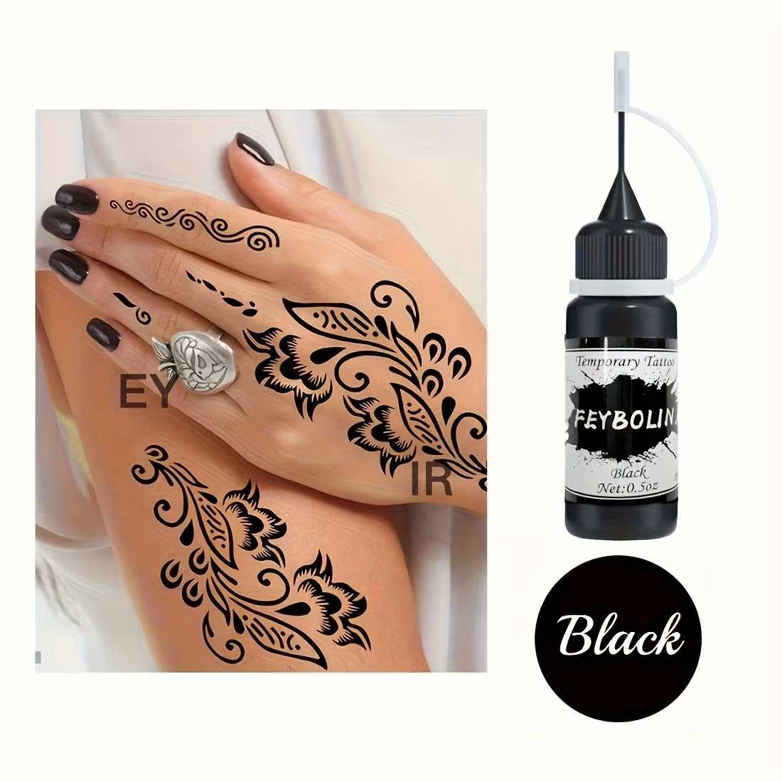 Langanhaltende temporäre Tattoo-Saftpaste, Freihand-Malgel für Make-up-Trend-Partytattoos, DIY Fake Henna Tattoo für Gesicht und Körper
