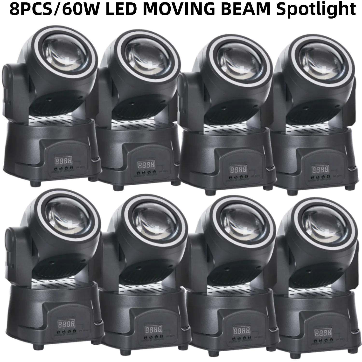 

8pcs/ LED moving head 60W beam light+LED Strip lamp/led spotlight/ stage dj equipment
