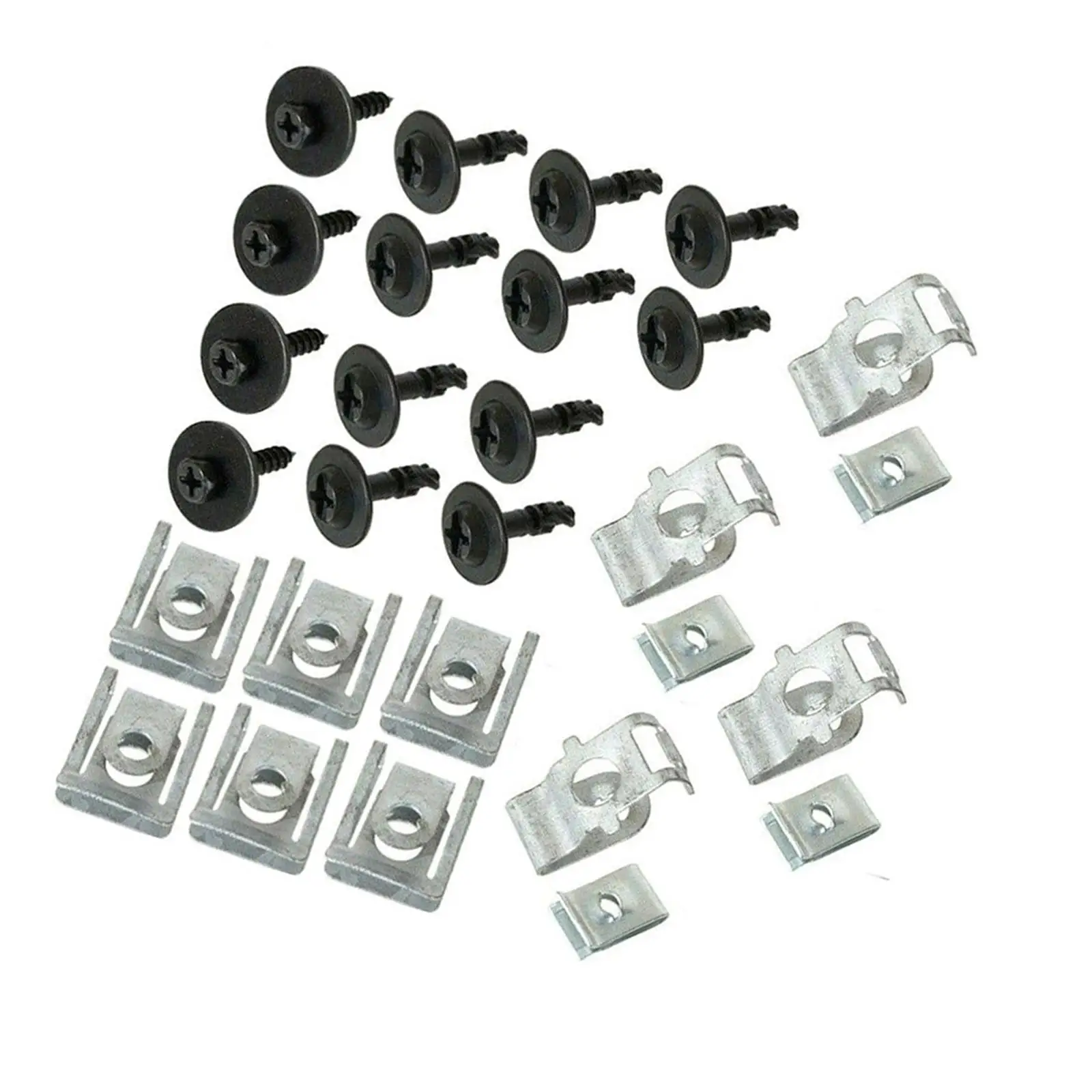 28 piezas de Clips de fijación de la bandeja inferior del motor, Kit de tornillos, piezas de repuesto de durabilidad, accesorio profesional Premium, reemplazo para Audi A5