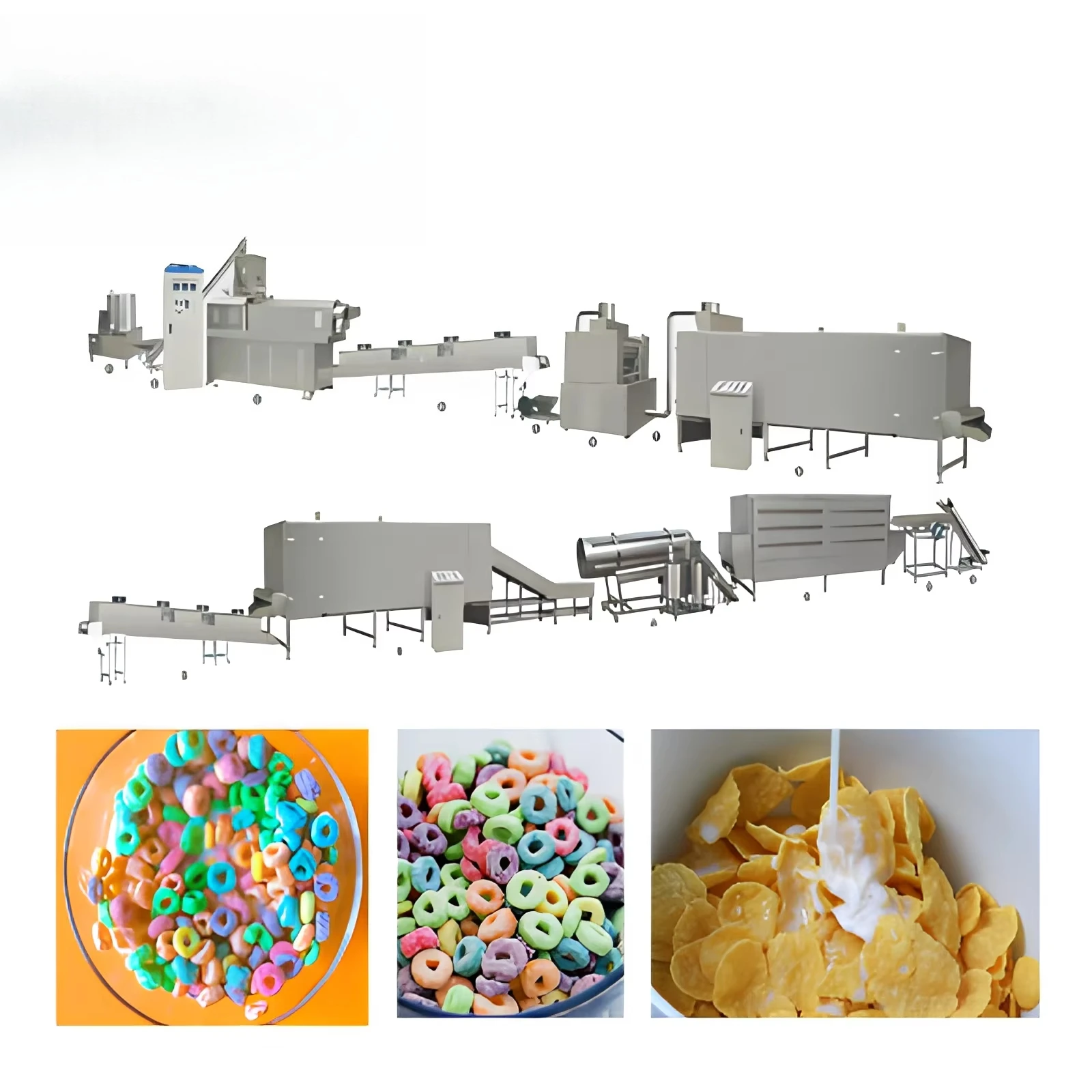 Joyang Automatic Electric Stainless Steel Grain Products Corn Flakes Maize Flakes Twin Screw Extruder Mixer 120-500kg/h