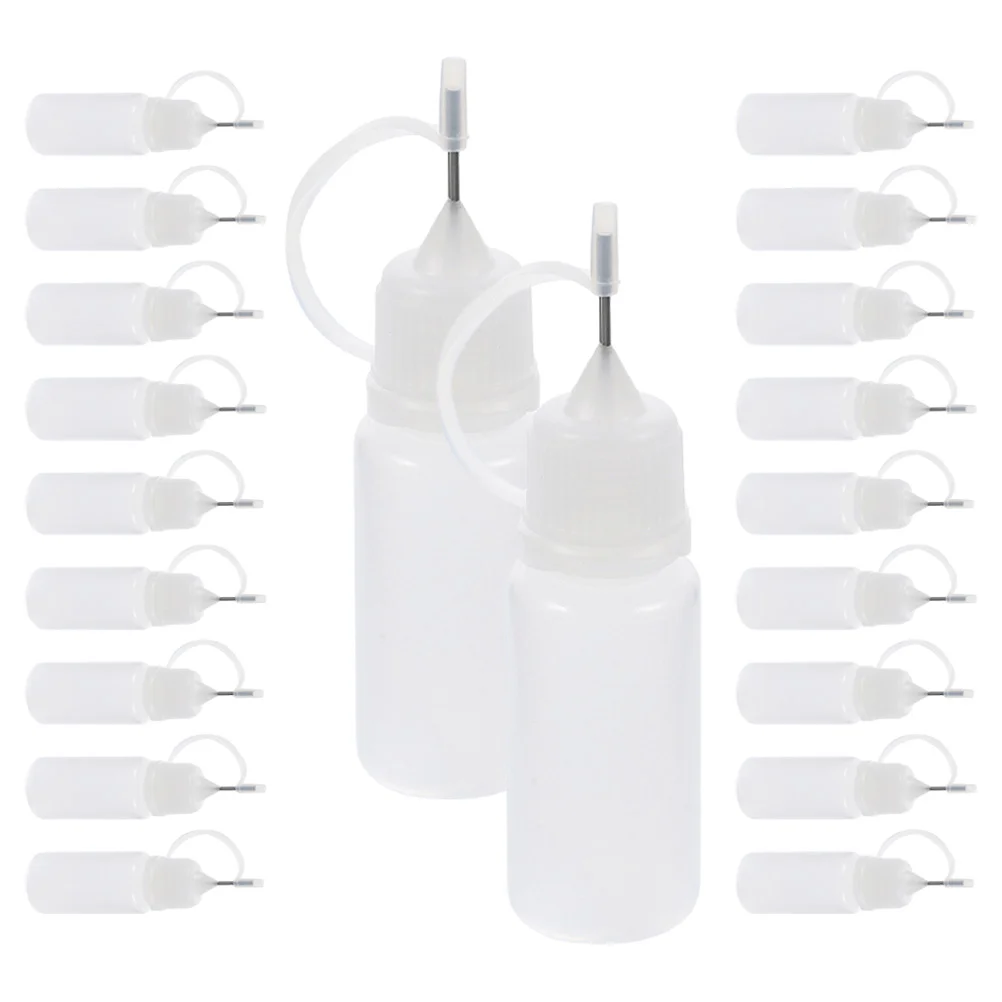 

20 Pcs Bottled Glue Application Liquid Oil Squeeze Bottles for Liquids Applicator Stainless Steel DIY Needle Tip