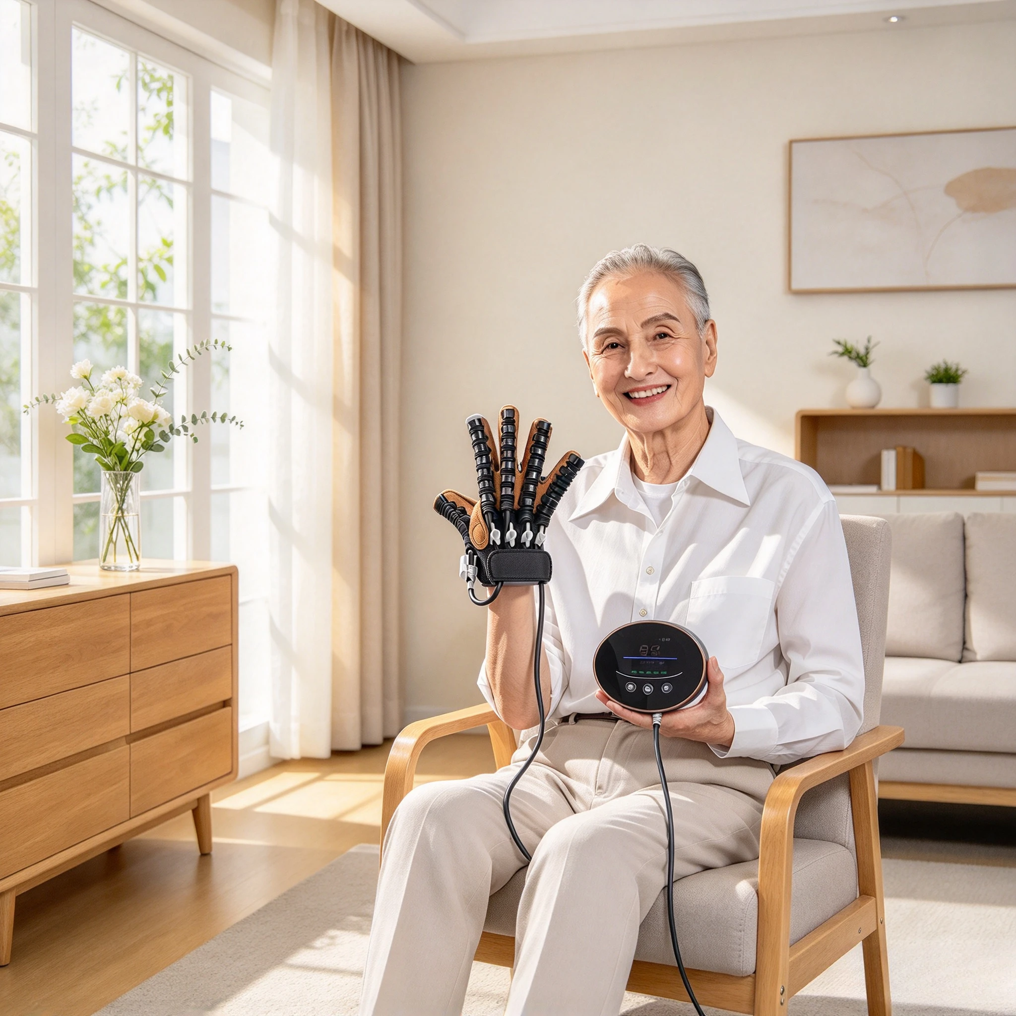Homeuse Rehabilitation Robot Gloves Stroke Hemiplegia Training Equipment Hand Pneumatic Function Mechanical Finger Recovery