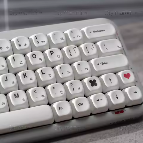 Minimalist White Keycap Set 130key PBT Custom Russian/Korean/Japanese Keyboard Cap MOA Profile KeyCap for Mechanical Keyboard