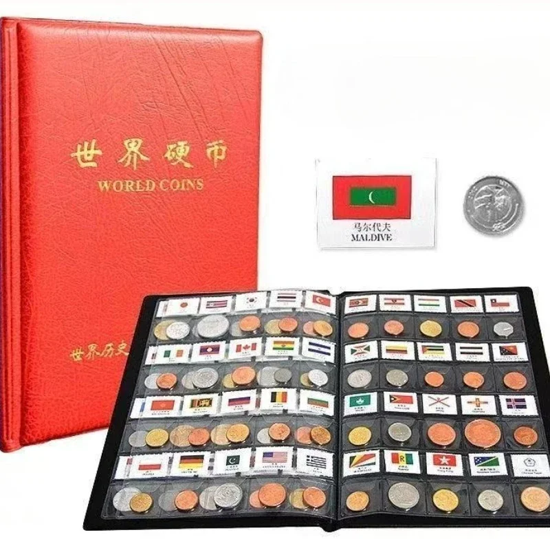1 Set 60/120 Countries and Regions Coins Antique Distressed History World Exquisite Coins Brochure World Collections Gift