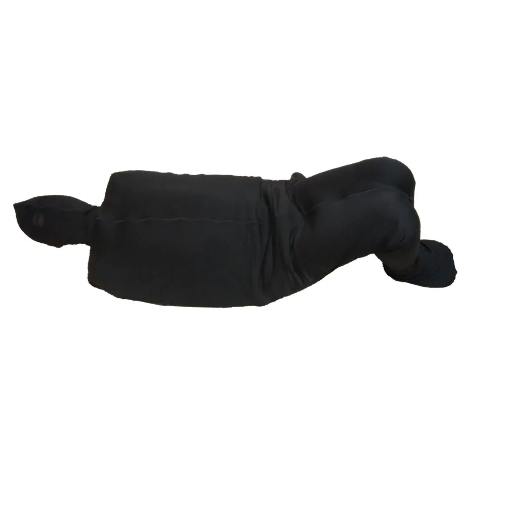 Unisex Mummy black Spandex Mummy Suit Outfit Costumes Sleeping Bag With inner sleeves Halloween Cosplay Suit open mesh eyes