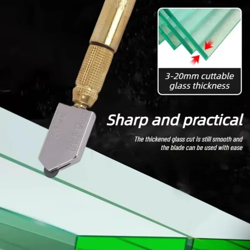 1PC Portable Diamond Glass Cutting Tool Non Slip Handle Handheld Cutter for Tile Mineral Engraving Construction Projects