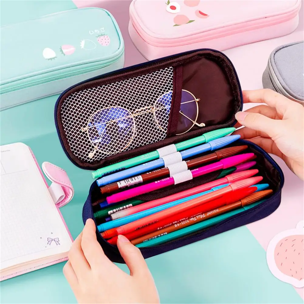 Stift Fall Große Kapazität Staub-proof Schreibwaren Oxford Tuch Cartoon Obst Druck Bleistift Fall Mädchen Jungen Bleistift Tasche für täglichen Gebrauch