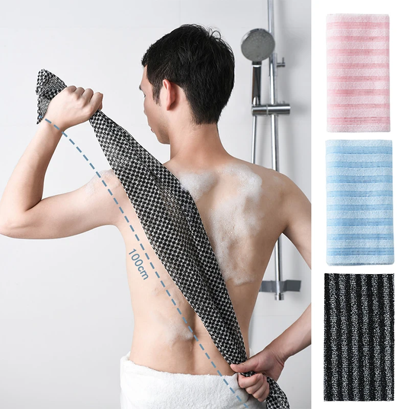 100cm Exfoliating Washcloth Back Scrubber For Shower Women Men Soft Multi-Function Foam Bath Towel Ultra-Long Exfoliating Towels