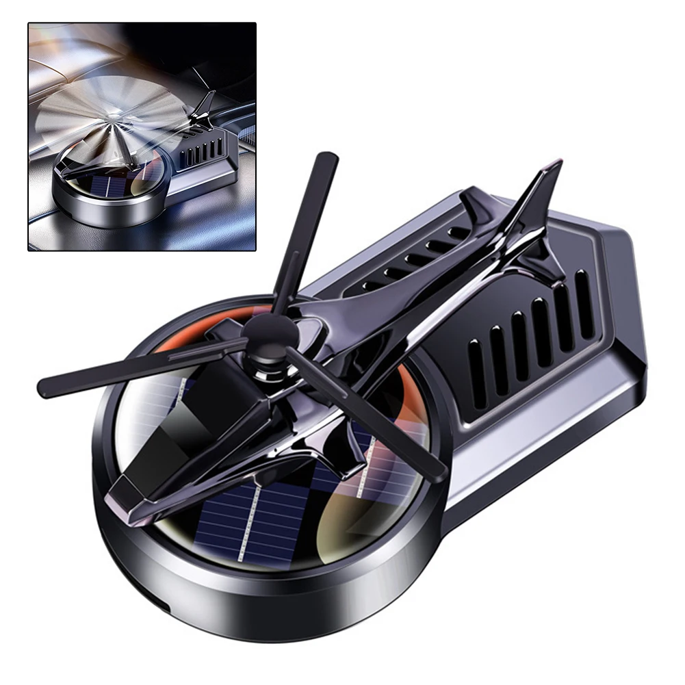 

Автомобильный интерьерный диффузор для ароматерапии, солнечный вертолет, автоматический вращающийся освежитель воздуха, приборная панель автомобиля, украшение для самолета
